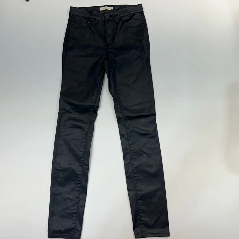 Tory Burch Faux Leather Black High Rise Skinny Leg Pants Women’s Size 25